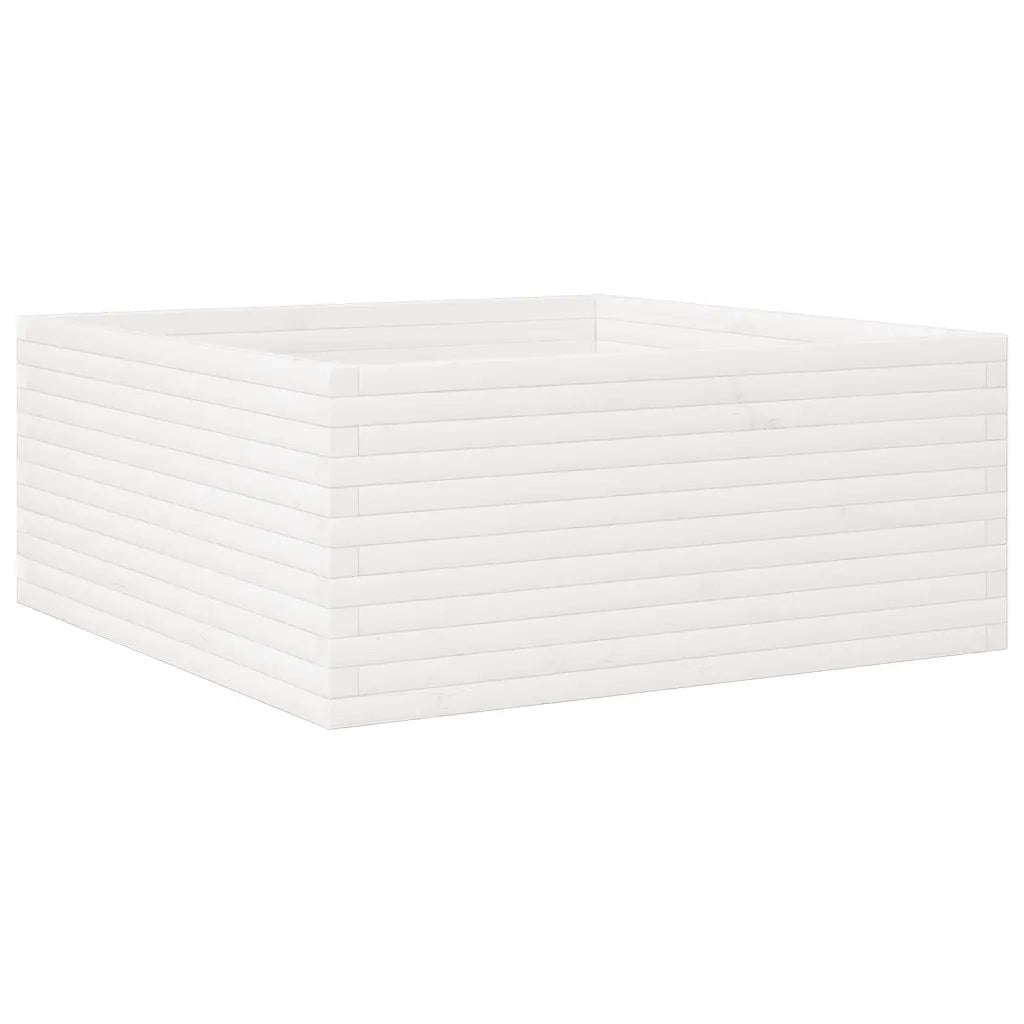 Fioriera da Giardino Bianca 110x110x46cm Legno Massello di Pino 3282435