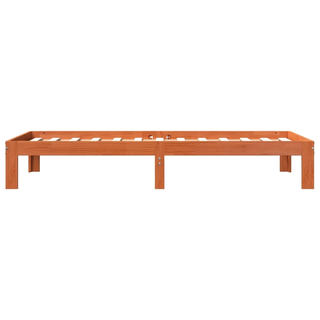 Letto senza Materasso Marrone Cera 100x200 cm in Legno di Pino