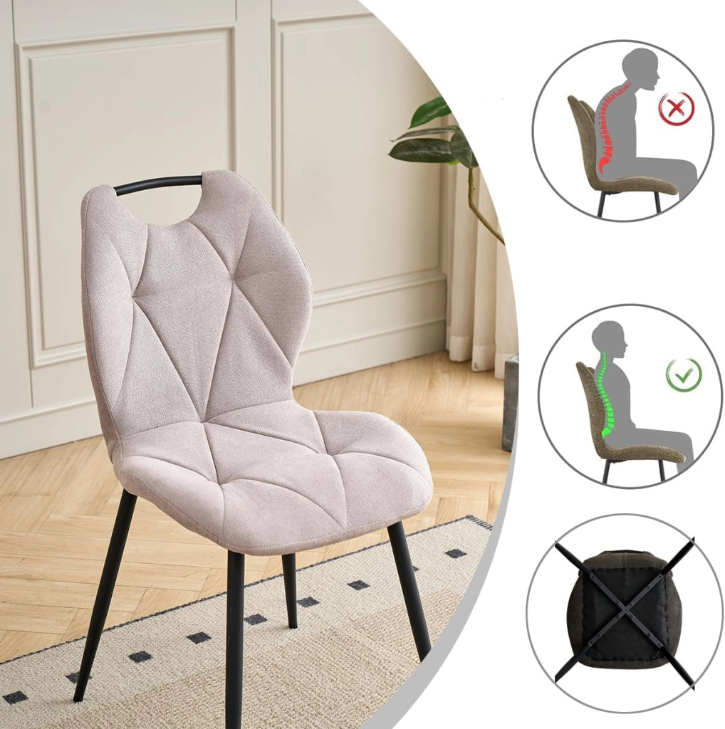 GrandCA HOME Set da 5 Pezzi Tavolo e Sedie da Pranzo, Tavolo Rotondo da 100 cm con 4 Sedie Imbottite Moderne, Adatto Per Sale da Pranzo e Cucine Soggiorno (Motivo Marmo+ Beige)