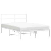 Letto matrimoniale | Letto per adulti | Giroletto con Testiera Metallo Bianco 135x190 cm