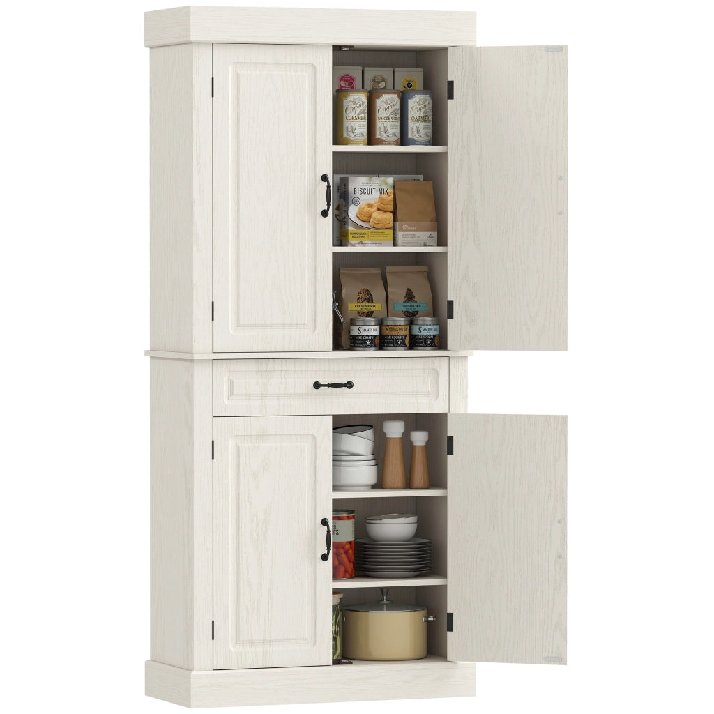 Credenza Cucina con Ante e Cassetto ¨C Zephmum ¨C Bianco 80x35x180cm