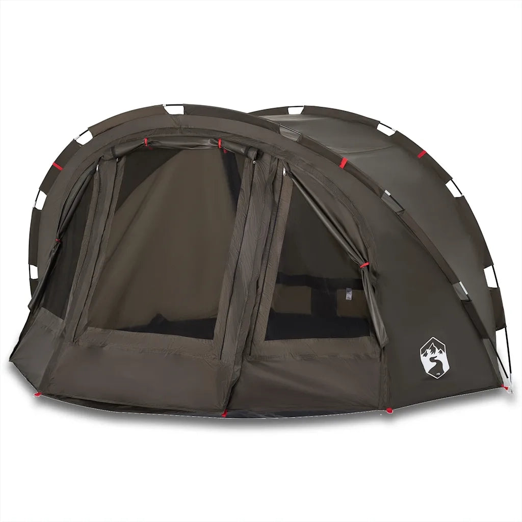 Tenda da Pesca per 4 Persone-Tenda da campeggio Marrone Impermeabile 554659