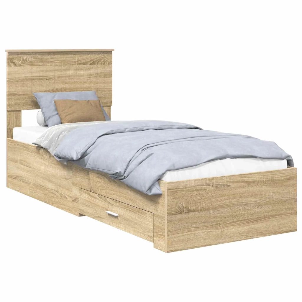 Struttura del letto Rovere Sonoma e Argento 75 x 190 cm 3410960