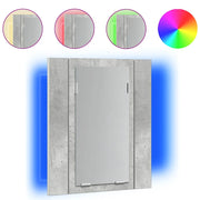 Armadietto a Specchio con Luci LED-Mobiletto a specchio Grigio Cemento in Acrilico 883080