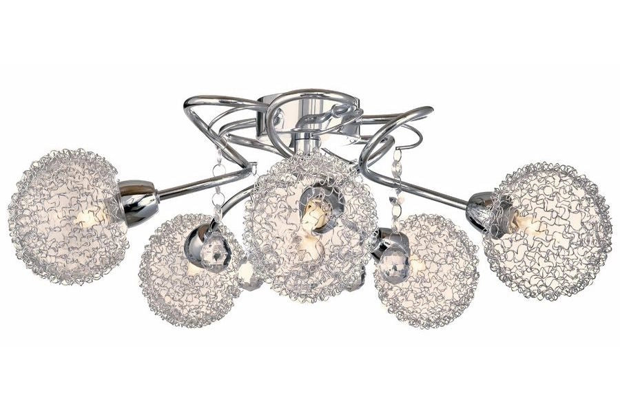 Plafoniera glamour cromata Vesna 5 luci G9 Reality