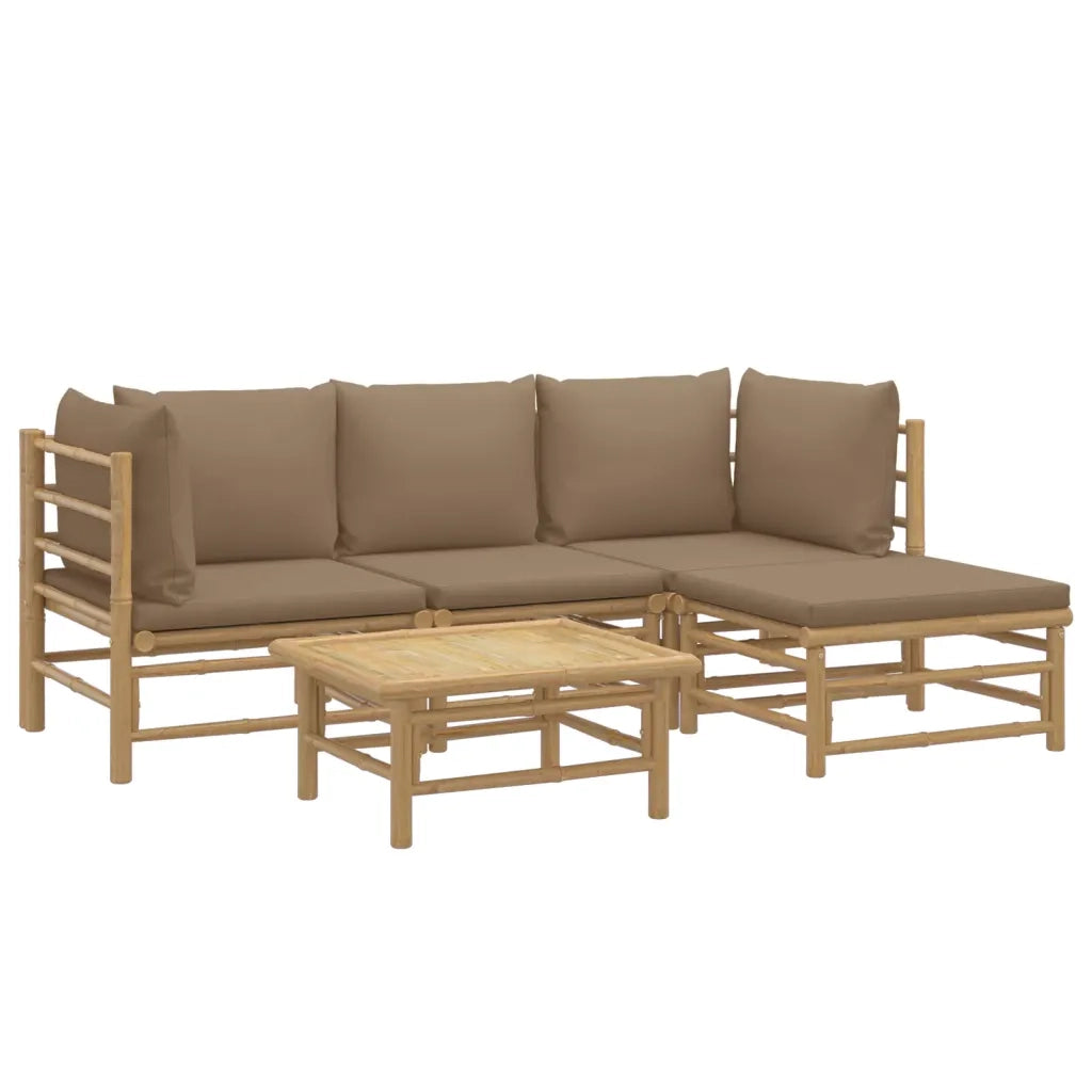 Set Salotto da Giardino 5pz con Cuscini Tortora BambÃ¹cod mxl 77167