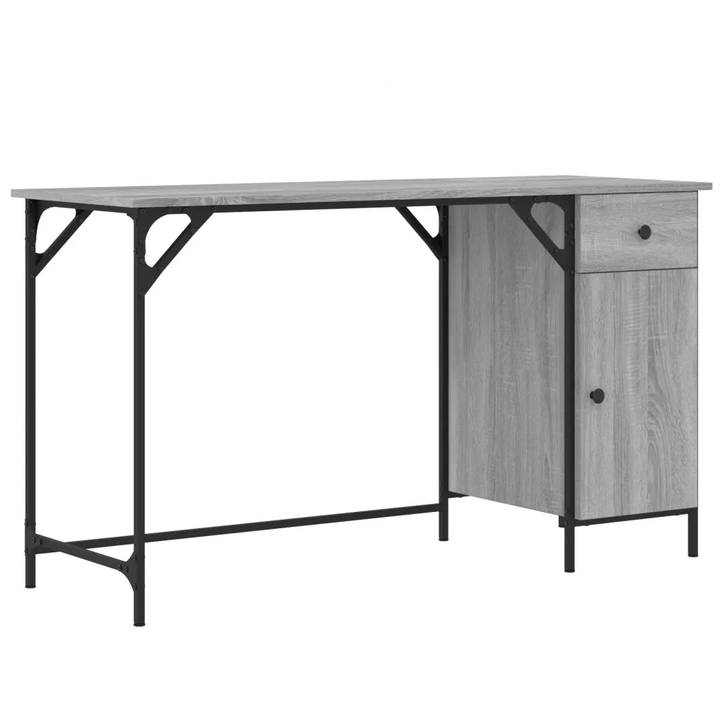 Scrivania Computer Grigio Sonoma 131x48x75 cm Legno Multistrato 836221
