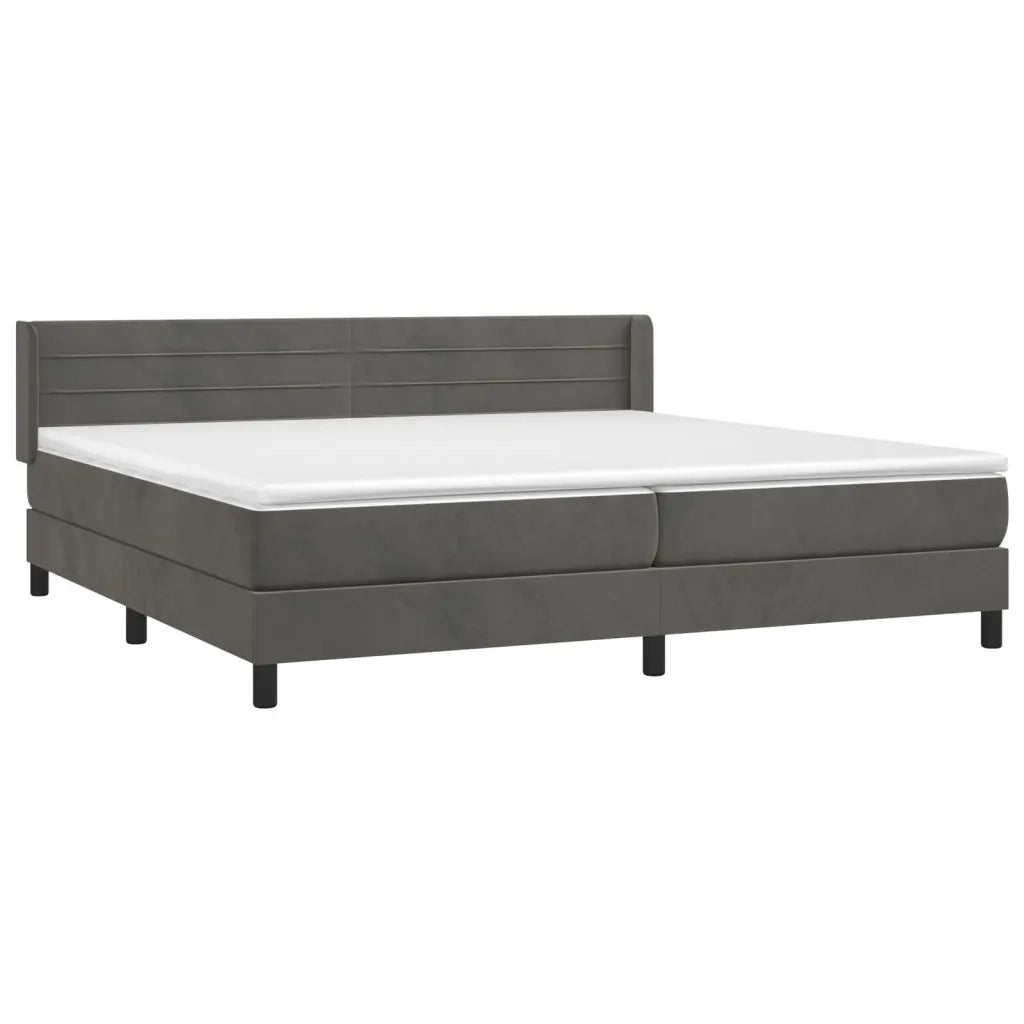 Giroletto a Molle con Materasso Grigio Scuro 200x200 cm Velluto 3131040