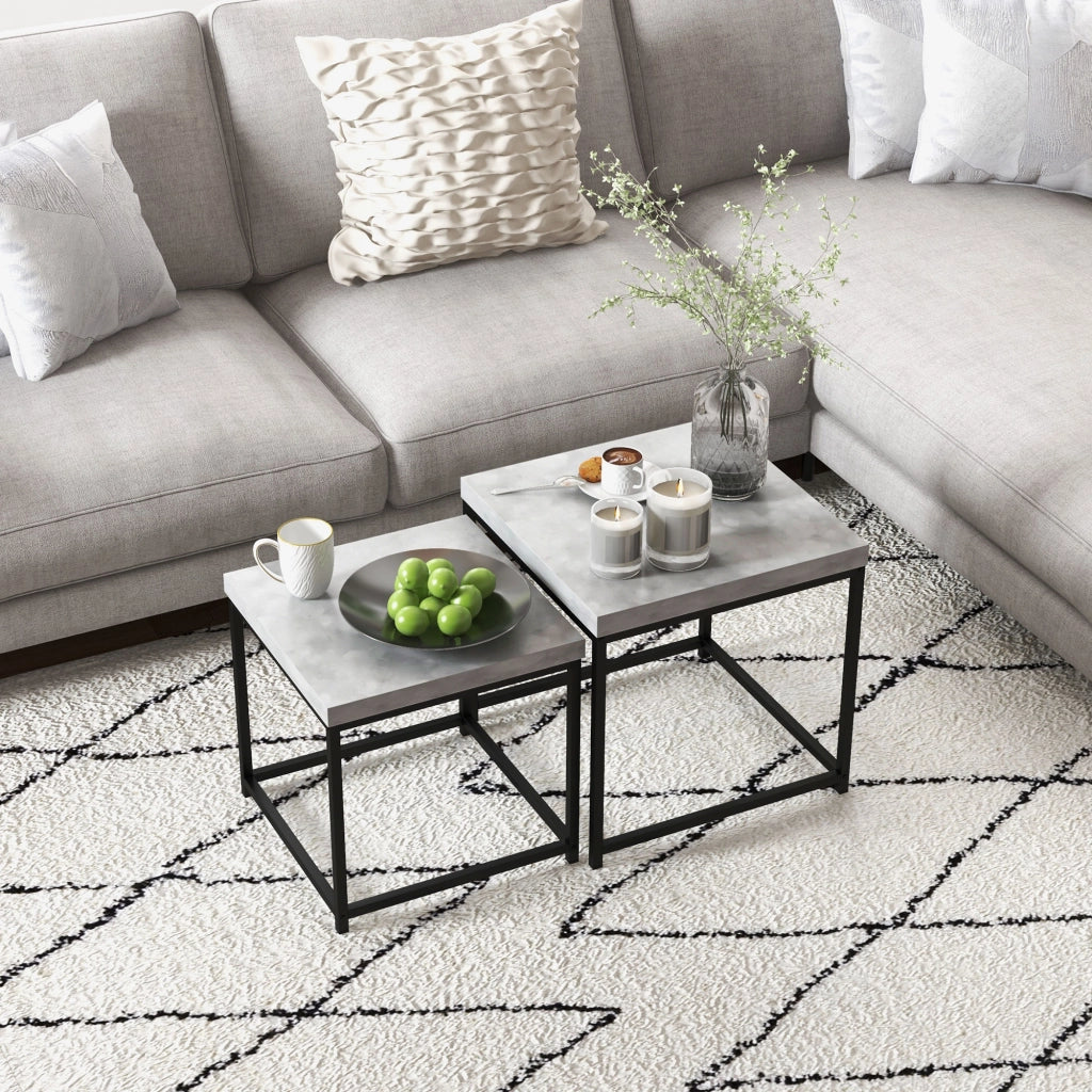 Tavolino da salotto ¨C zephmum ¨C grigio metallo legno