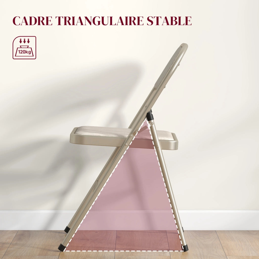 Sedia Pieghevole da Pranzo ¨C Minimal ¨C Beige 45x46x78 cm