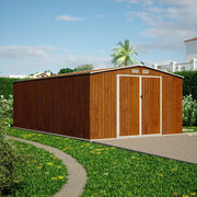 Casetta da giardino in acciaio zincato effetto legno 5,96x3,56xh2,17m -258kg - 21,2 metri quadri