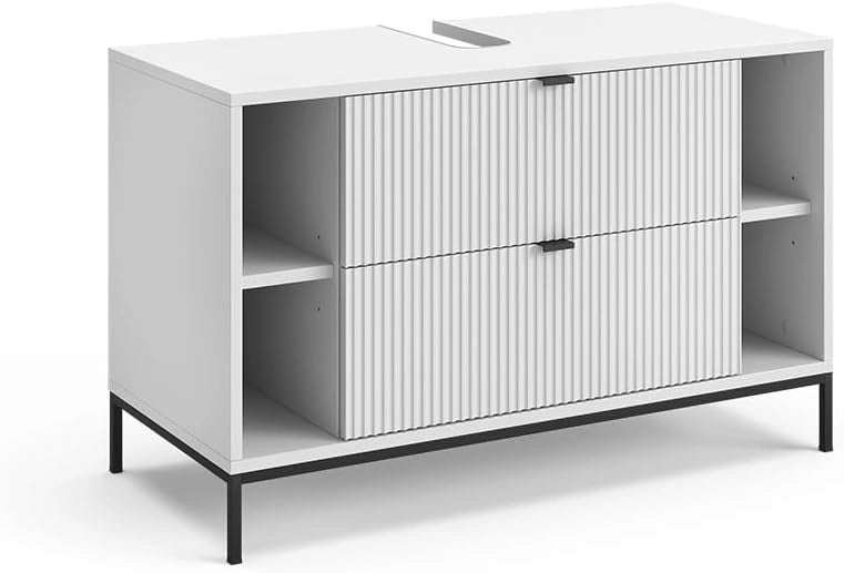 Mobile sottolavabo per bagno Eliza, Grigio, 100 x 63 cm Con 2 cassetti estraibili, per il montaggio sotto il lavandino e combinabile con la serie Eliza