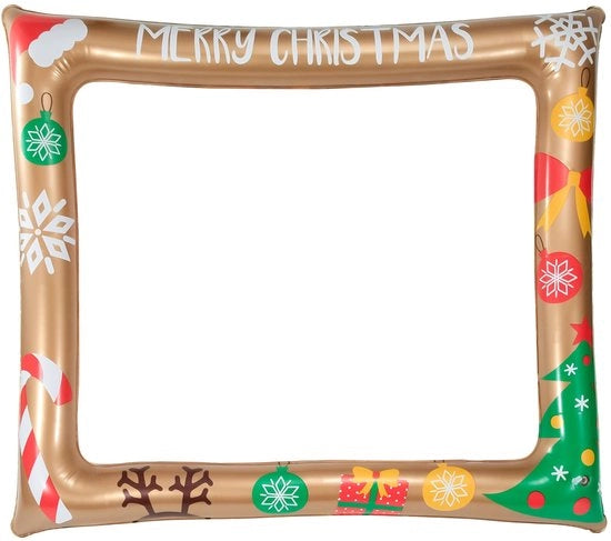 Supporto fotografico gonfiabile 78 x 65 cm - cornice per selfie - decorazione per feste - accessorio per Natale - riutilizzabile - materiale PVC