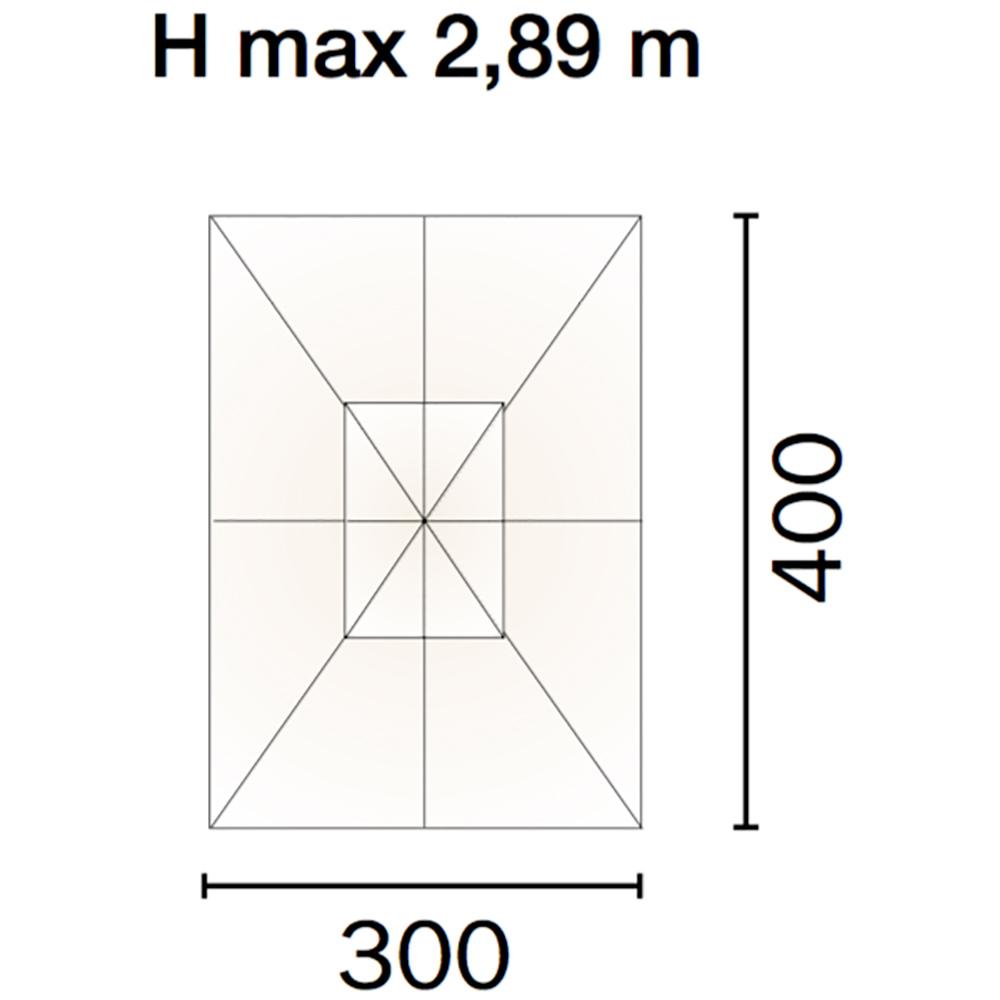 Ombrellone da Giardino 3x4 m Palo Ø48 mm in Legno Vorghini De Lux Ecrù