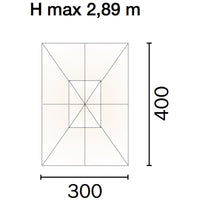 Ombrellone da Giardino 3x4 m Palo Ø48 mm in Legno Vorghini De Lux Ecrù