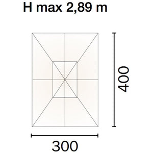 Ombrellone da Giardino 3x4 m Palo Ø48 mm in Legno Vorghini De Lux Ecrù