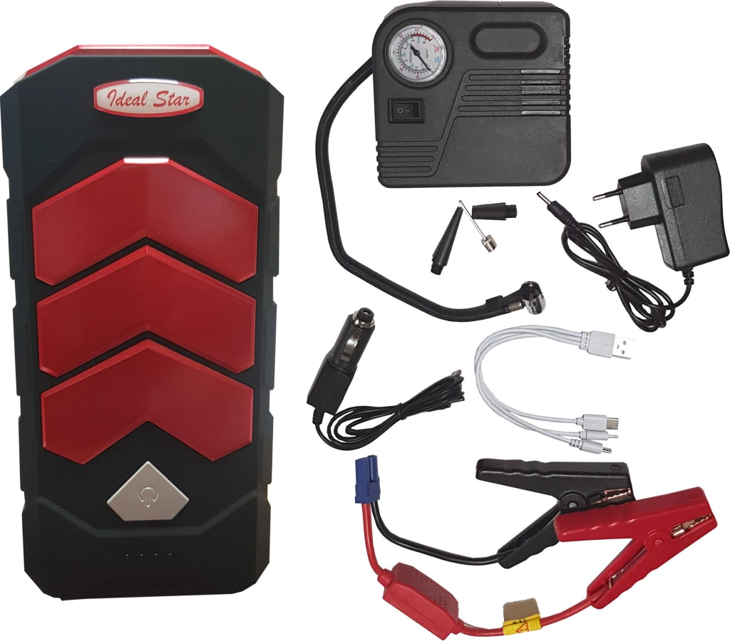 AVVIATORE DI EMERGENZA IDEAL STAR CON COMPRESSORE IDEAL STAR 30000mAh - IDEAL STAR