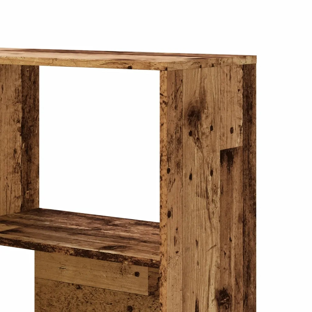 Libreria a 4 Ripiani-Scaffale per Libri-Mobile di Stoccaggio Legno Vecchio 85x85x140 cm in Truciolare