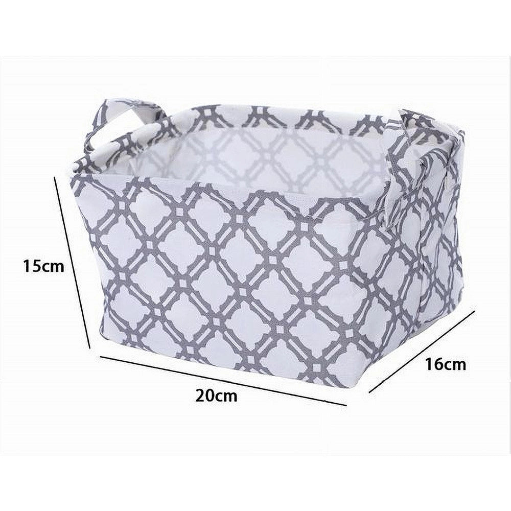 Trade Shop - Cesto Contenitore Porta Biancheria Bucato Manici Tessuto Grigio 20x15x16cm 79202 -