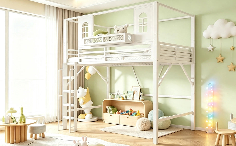 letto a castello metallo bianco 90 x 200 cm