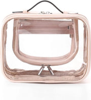 Toilette trasparente in PVC, kit di cosmetici trasparente impermeabile, organizzatore per valigia e bagaglio, rosa, moda