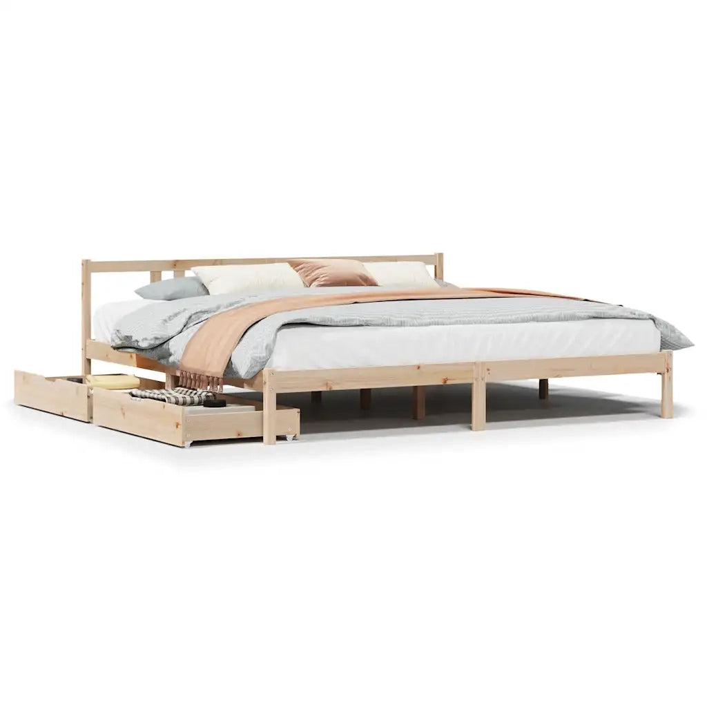 Letto senza Materasso 200x200 cm in Legno Massello di Pino 3301644