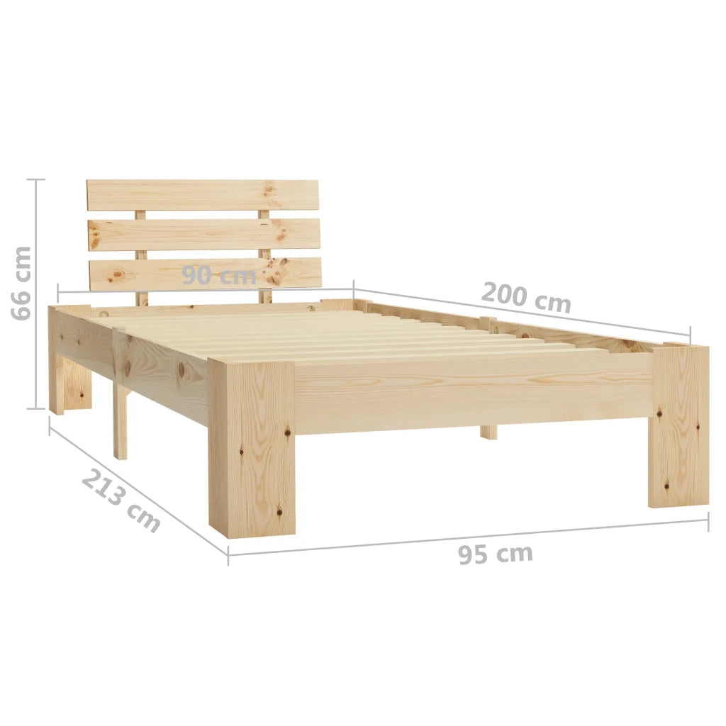 Giroletto senza Materasso-Struttura Letto 90x200 cm in Legno Massello di Pino 556134