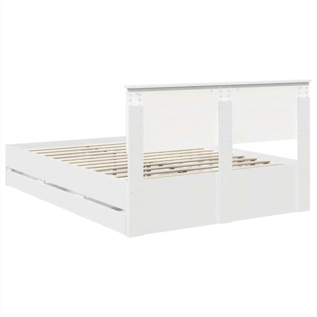 Struttura del letto Bianco 140 x 190 cm Legno Ingegnerizzato