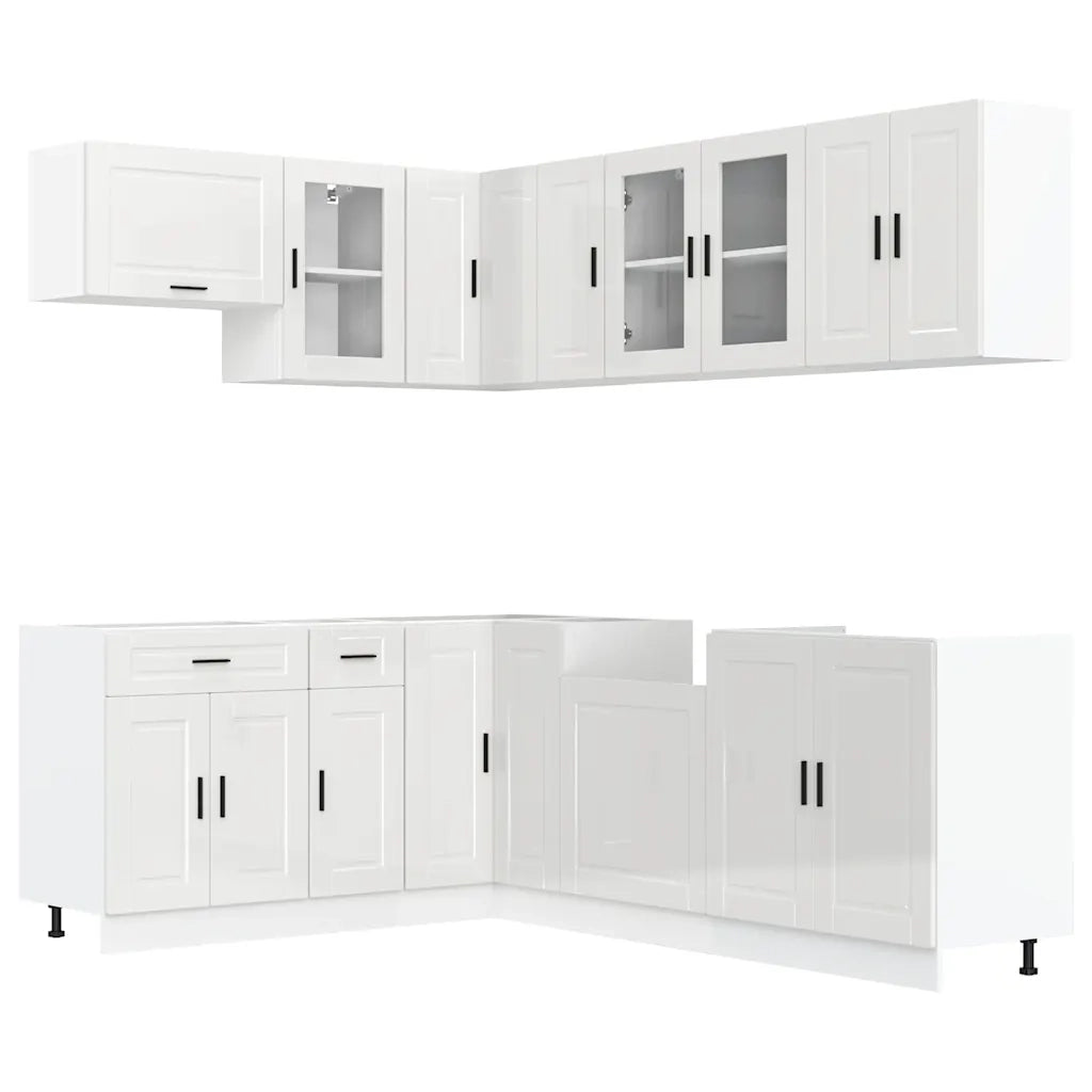 Set Mobili da Cucina 11 pz Porto Bianchi Lucido in Truciolato