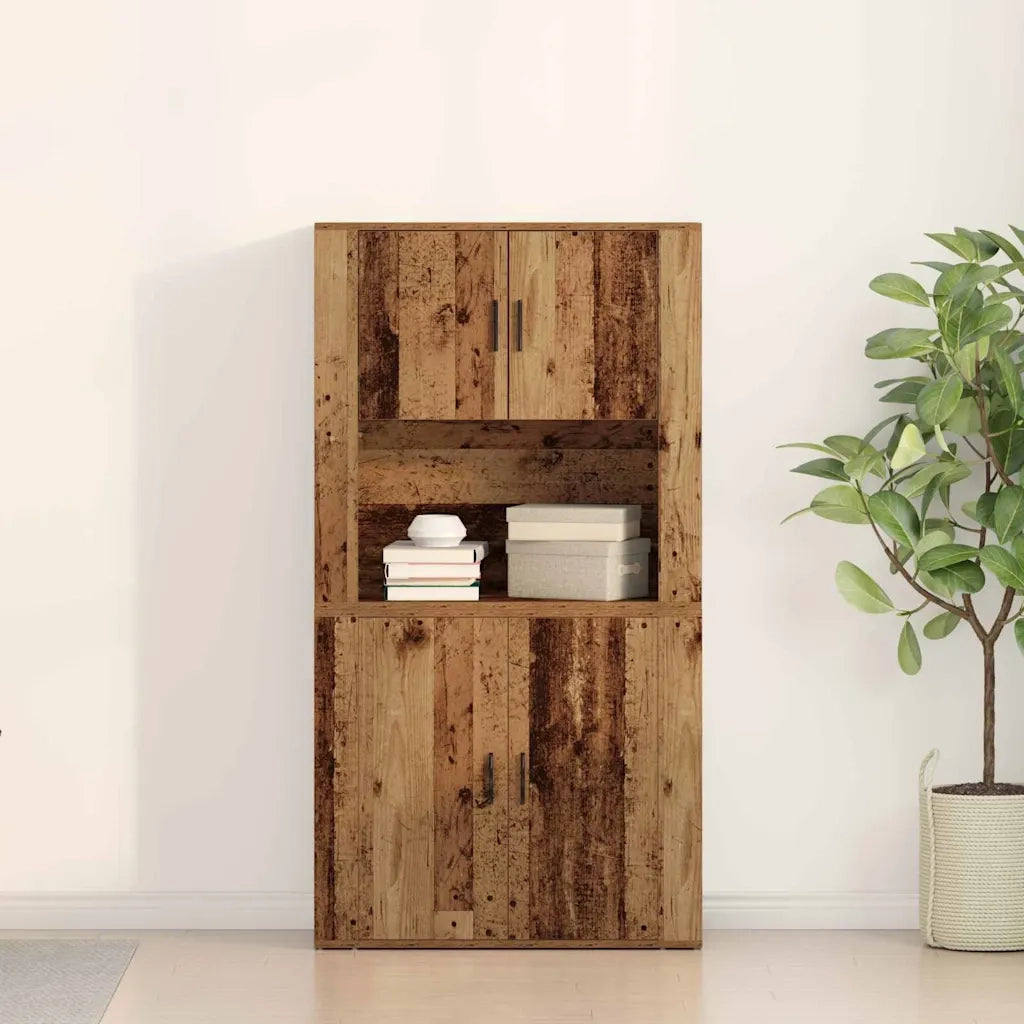 Credenza | Madia | Buffet da pranzo | Armadio da pranzo Legno vecchio 80 x 33 x 150 cm Legno multistrato