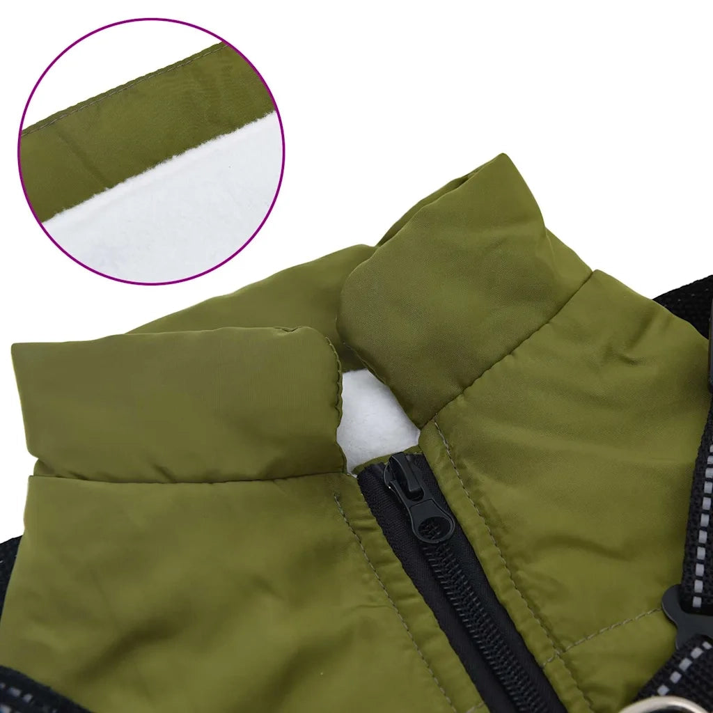 Cappotto Cani Imbracatura Impermeabile Riflettente Verde L40 CFW6447195