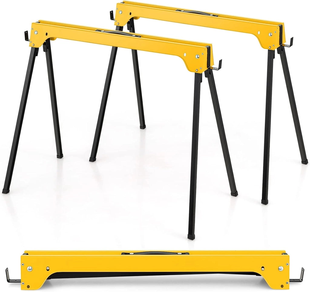 Set di 2 Cavalletti da Lavoro Pieghevoli, Cavalletti in Metallo per Segare, Carico Fino a 600 kg (Modello 4)