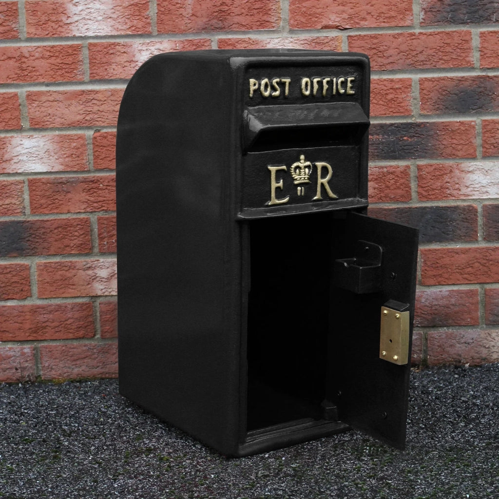 Cassetta Postale per le Lettere in Stile Britannico Inglese in Ghisa da Esterno Bocchetta Lettere Standard UK - Nero