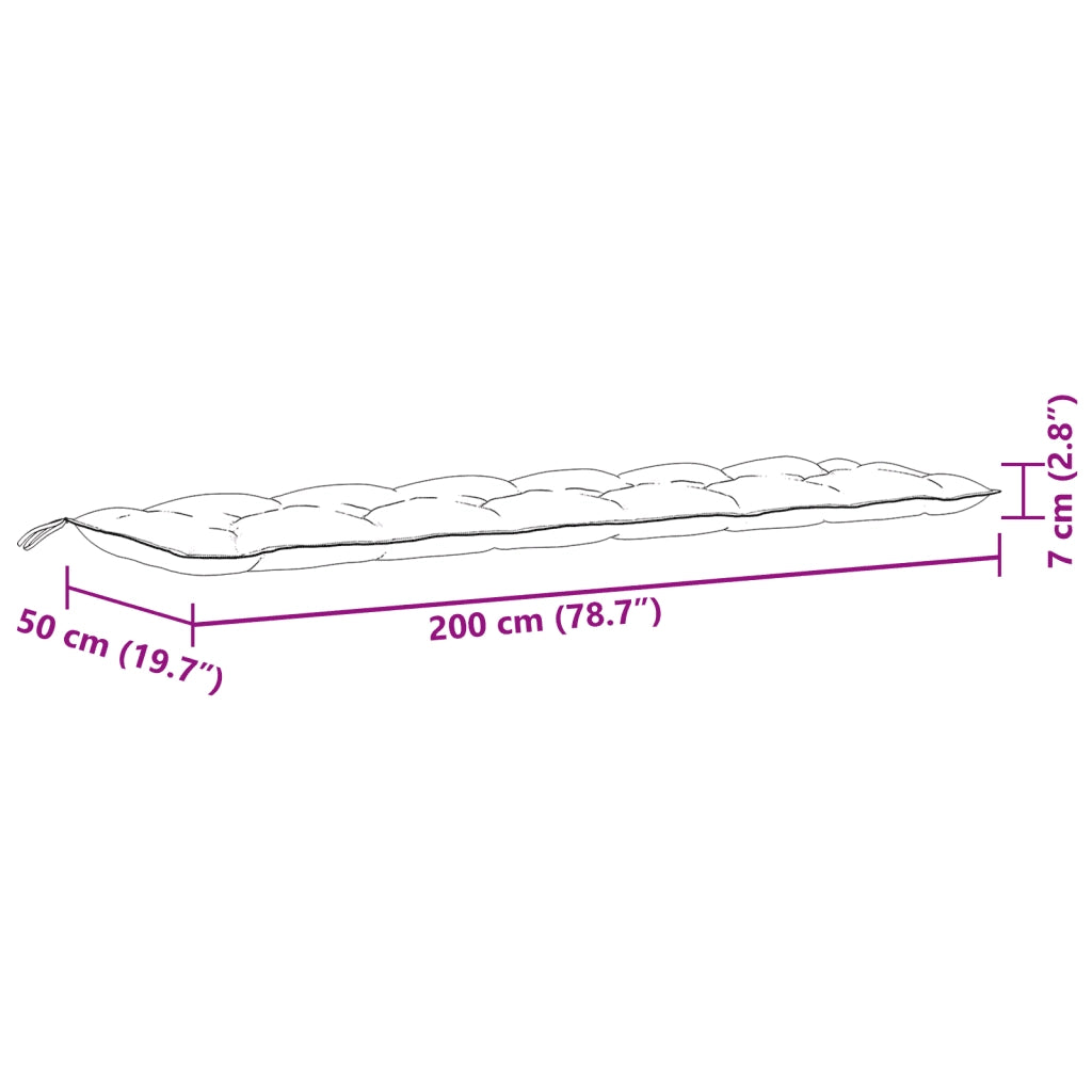 Cuscini Panca Giardino 2pz Grigio Chiaro Mélange 200x50x7 cm 4002630