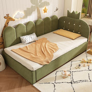 Letto daybed imbottito 90x200 cm con letto estraibile 90x190 cm verde