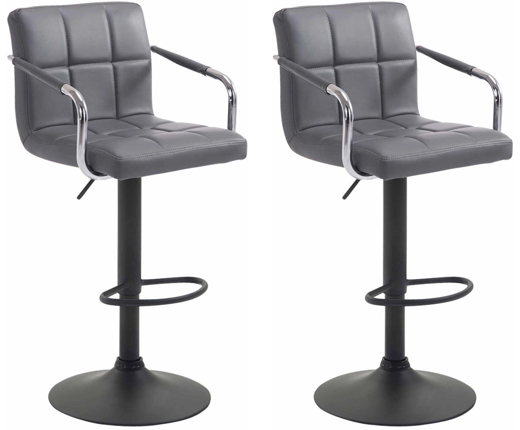 Set 2 sgabelli design Lucy V2 in similpelle grigio,nero