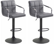 Set 2 sgabelli design Lucy V2 in similpelle grigio,nero