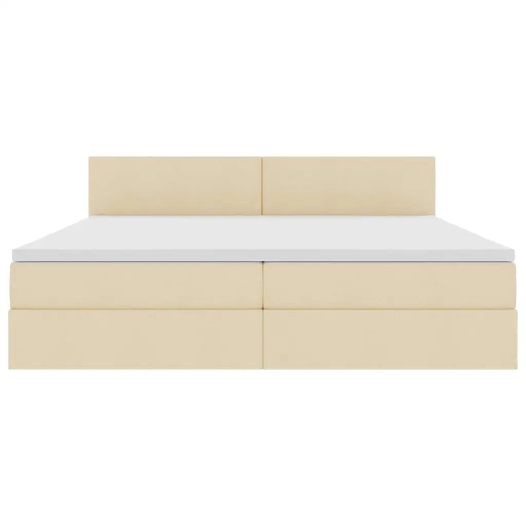 Letto con contenitore e materasso Crema 200 x 200 cm