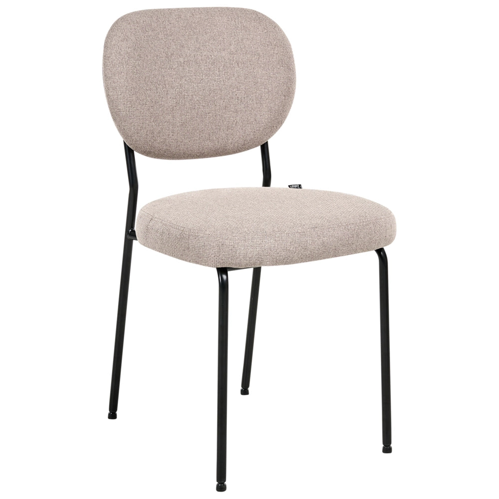 Set di 2 sedie da pranzo senza braccioli Tappezzeria marrone stile scandinavo