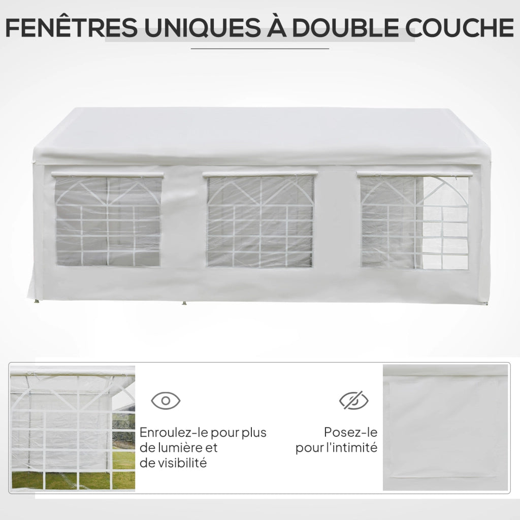 Tenda da giardino 6x3m ¨C zephmum ¨C 4 pareti 6 finestre bianco