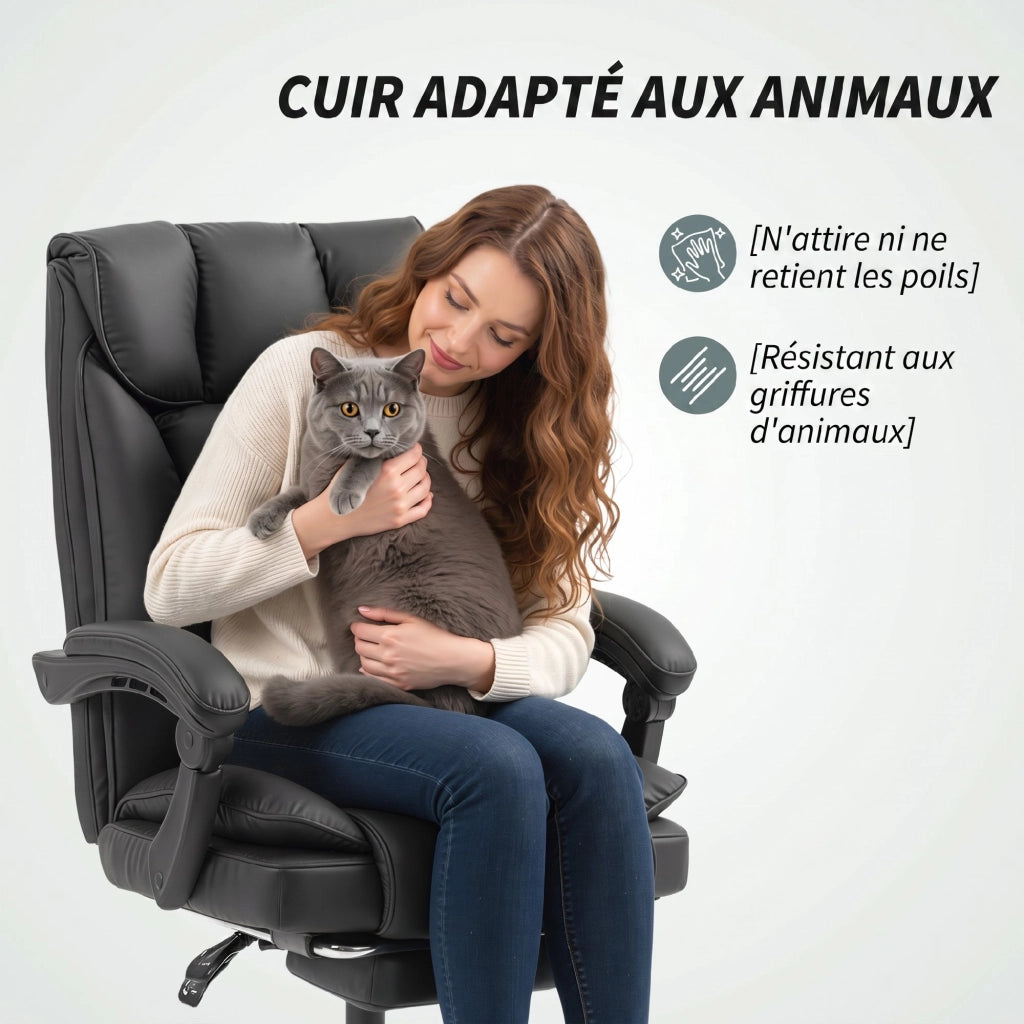 Sedia da ufficio ergonomica reclinabile con poggiapiedi ¨C zephmum ¨C nero