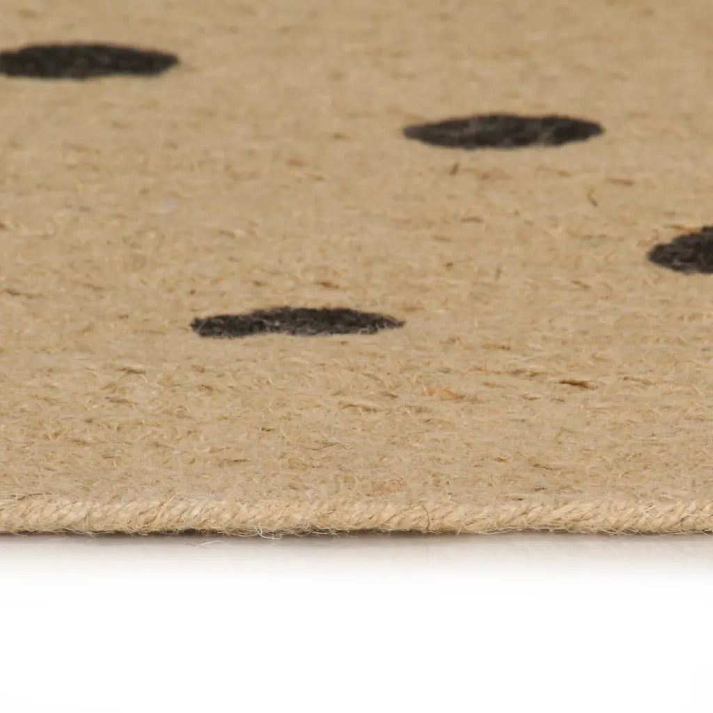 Tappeto Lavorato a Mano in Juta con Stampa a Pois 120 cm cod mxl 72950