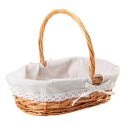 Cesto in vimini naturale marrone foderato 38x25x28h