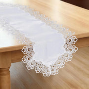 Tavolo da pranzo 40x90 cm - Orlo Jacquard - Coprid tavolo ovale - Lavabile - Antiscivolo - Disegno fiorale - Decorazioni eleganti per tavolo