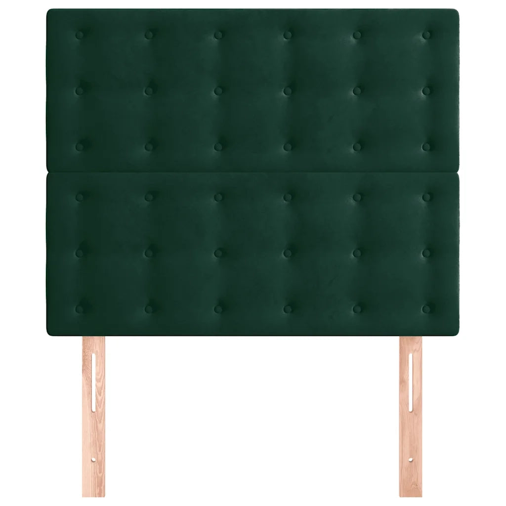 Testiera 2 pz Verde scuro 90x5x78/88 cm in Vellutocod mxl 97652