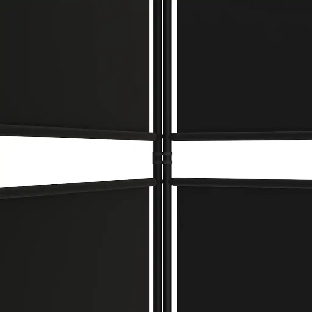 Divisorio a 6 Pannelli Nero 300 x 180 cm in Tessuto 350225