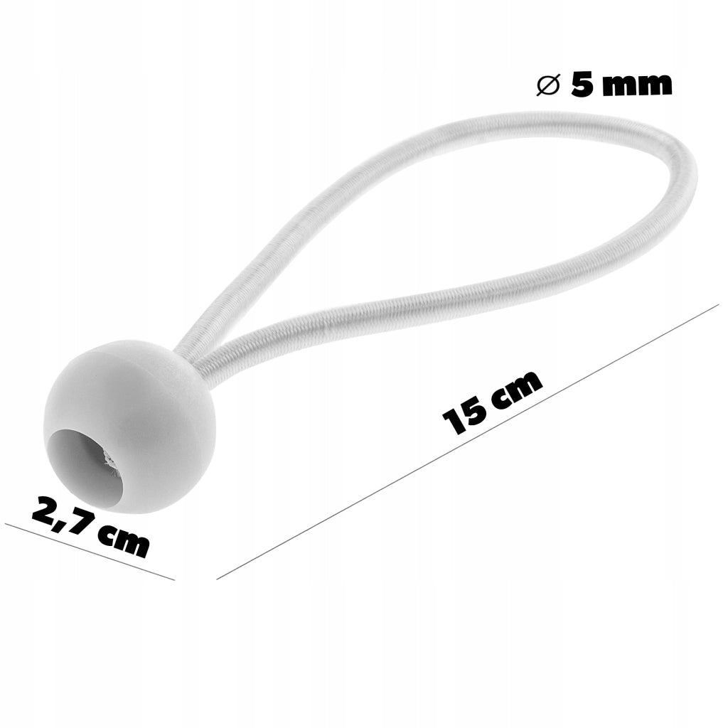 Set di elastici per teloni KADAX con sfera, 15 cm, 25 pezzi.