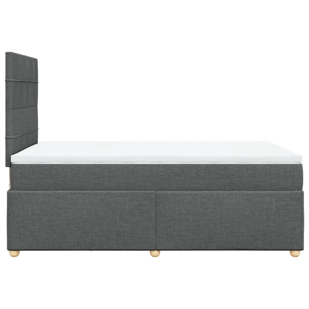 vidaXL Giroletto a Molle con Materasso Grigio Scuro 120x200 cm Tessuto