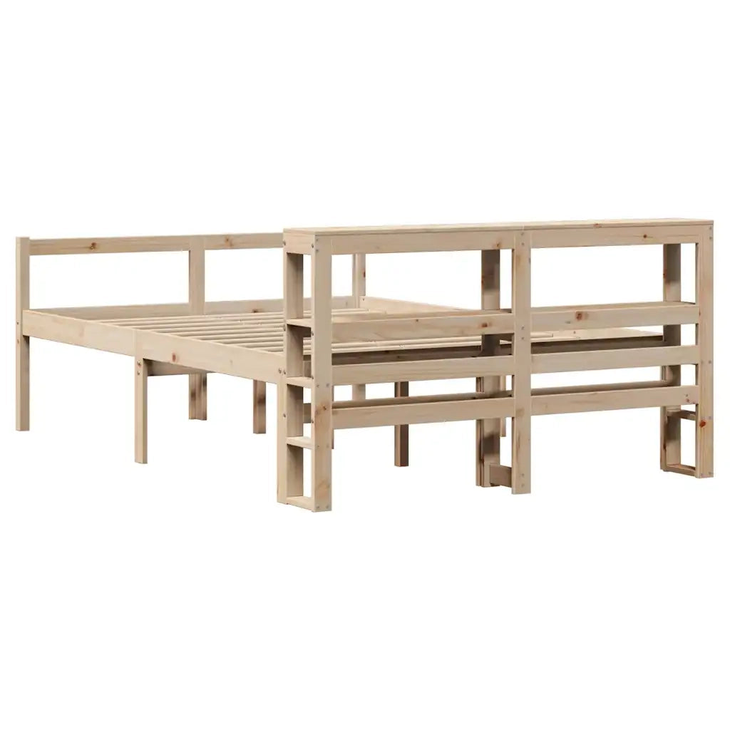 Letto per Anziani con Testiera 120x200 cm Legno Massello Pino