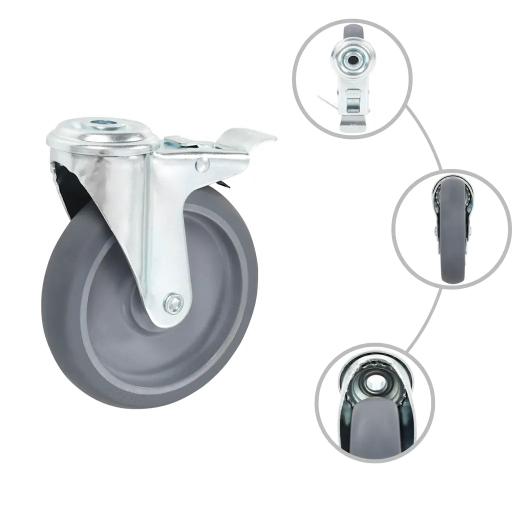 vidaXL Ruote Girevoli con Foro per Bullone 16 pz 125 mm